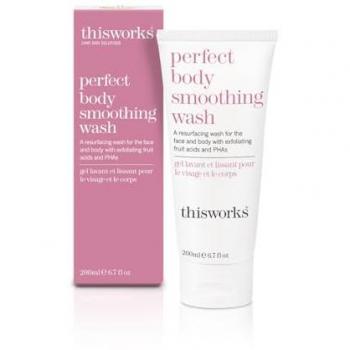 This Works Perfect Body Smoothing Wash - 200ml Exfoliating Shower Gel with Fruit Acids and Mood-Boosting Fragrance