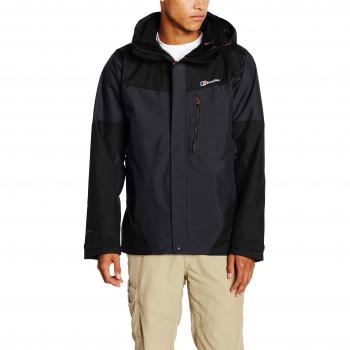 Chaqueta Berghaus Arran 3 en 1 para hombre - Impermeable, Capucha ajustable, Color gris, Talla pequeña