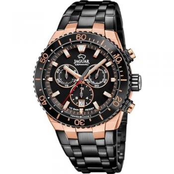 Reloj Cronógrafo Jaguar J1023/1 para Hombre - Cerámica Negra, Acero Inoxidable, Cristal Zafiro, Swiss Made