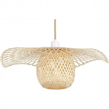 Lámpara Colgante de Madera de Bambú Diseño Boho Iluminación Moderna para Comedor