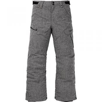 Burton Pantalones Exile Cargo Gris Niños, pantalones de snowboard para niños, color Bog Heather, talla S