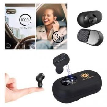 Auricular Bluetooth con Base de Carga Solar para Auto - Panel Solar Integrado