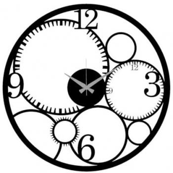 Reloj de Pared Rueda 11, Metal Negro, 45x0,15x45 cm