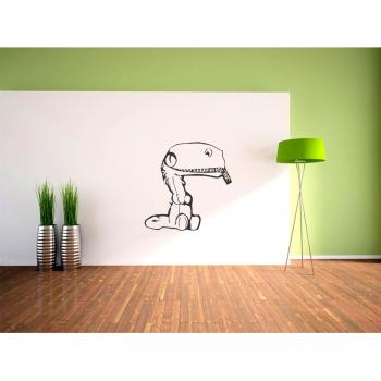 Cremallera de Dino de pared, mural, de pared, de pared decoración de la sala de estar, el dormitorio y el cuarto de los niños, negro, 900x870