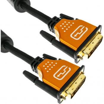 BeMatik Super Cable DVI-D Dual Link Macho/Macho 5m Dorado/Negro