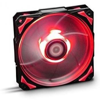 Nox Hummer H-FAN -NXHUMMERF120LR- Ventilador para Caja PC 120mm, LEDs brillantes, 7 aspas traslúcidas, rodamientos hidráulicos, esquinas soporte goma, color rojo - negro