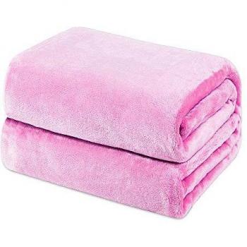 Mantas de Franela 200x230cm Súper Suaves Esponjosas para El Sofá Cama Colcha de Microfibra, Rosa