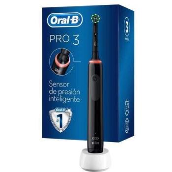 Oral-B Pro 3 3000 Cepillo de Dientes Eléctrico Negro con 4 Recambios CrossAction