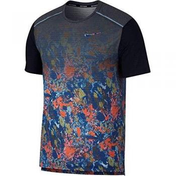 NIKE M Nk Rise 365 WR Pr SS Top, Hombre, Indigo Force/Black/Reflective silv, XL