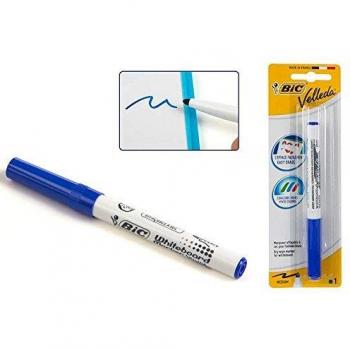Bic Velleda 1741 Marcador para Pizarra Punta de 4.5 mm Trazo de 1.4 mm Color Azul Tinta con Base de Acetona Borrado Óptimo L