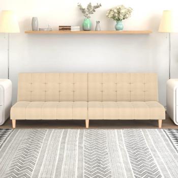 Sofá cama de 2 plazas tela color crema Vidaxl