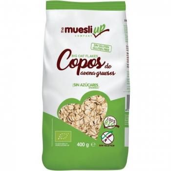 Muesli Up Copos de Avena Gruesos Bio Sin Gluten 400g - Envase Compostable, Certificado Agricultura Ecológica, Alto en Fibra