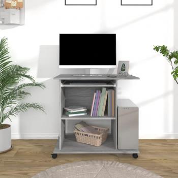 Escritorio de computadora gris Sonoma 80x50x75 cm de madera multicapa