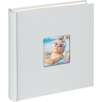 Álbum de fotos Walther Fun Baby Selection 30x30 cm, 100 hojas blancas, color azul pastel, con ventana y recorte