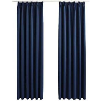 vidaXL Cortinas Opacas con Ganchos