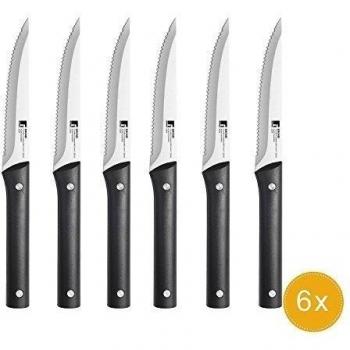 Bergner Q0950 Set de 6 Cuchillos dentados de Acero Inoxidable, Polipropileno, Bicolor
