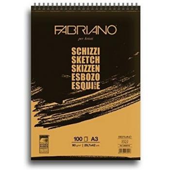Cuaderno de espiral tamaño A3, para dibujo, color blanco, de la marca Fabriano