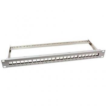 LogiLink 19 24-Port Keystone Patch Panel, Shielded, Black
