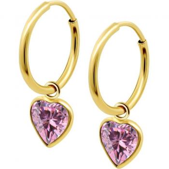 Pendientes de Oro para Mujer Time Road con Motivo de Corazón