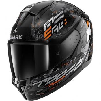 Casco de Moto Integral Shark Ridill 2 Molokai Negro-Plateado-Azul con diseño aerodinámico, sistema de ventilación optimizado, visera anti-rayaduras y homologación ECE 22.05