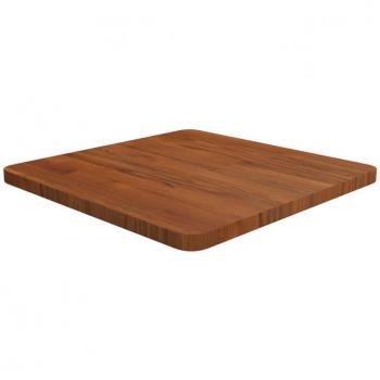 Mesa cuadrada de madera de roble marrón oscuro 50x50x2,5 cm