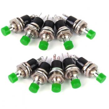 10 X Mini-interruptor De Boton Momentaneo Para La Aficion Modelo De Tren Verde