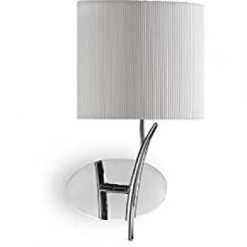 Aplique de Pared Mantra Eve Cromo 1 Luz con Pantalla de Tela Blanco Roto