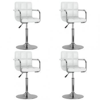 Sillas de comedor giratorias 4 unidades cuero sintético blanco