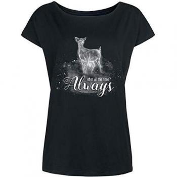 HARRY POTTER Always Mujer Camiseta Negro L, 100% algodón, Ancho