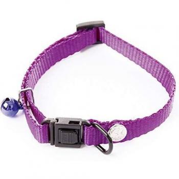 Collar Antiestrangulamiento de Nylon Clásico para Gato Martin Sellier Malva Ajustable 10-20/30M