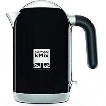 Hervidor Kenwood kMix 1.7L Negro ZJX740BK, 2200W, diseño metálico elegante, filtro de cal extraíble, apagado automático, base giratoria 360°