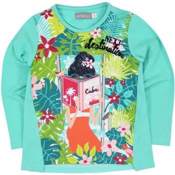 Bóboli 413008-4375, Camiseta de Manga Larga para Niñas, Turquesa