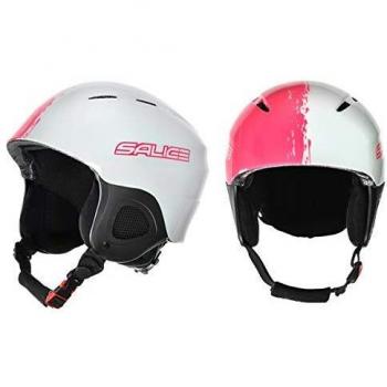 salice Casco esquí Junior con Rotor TG. Bianco-Fucsia Unisex bebé, 52 – 56 