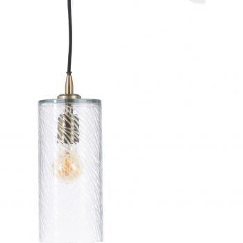 Lámpara de Techo BB Home, 12 x 12 x 32 cm, Cristal y Metal