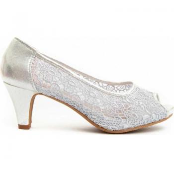 Zapatos de tacón de Mujer Montevita Unne70 Plateado con diseño elegante, altura del tacón de 7 cm, material sintético brillante, plantilla acolchada para mayor comodidad y suela antideslizante