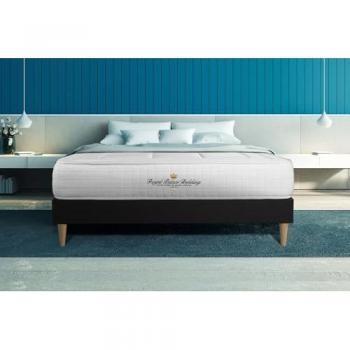 Royal Palace Bedding Somier negro + Colchón con espuma viscoelástica 120 x 190 cm, Grosor: 24 cm, Firme, 3 Zonas de Confort