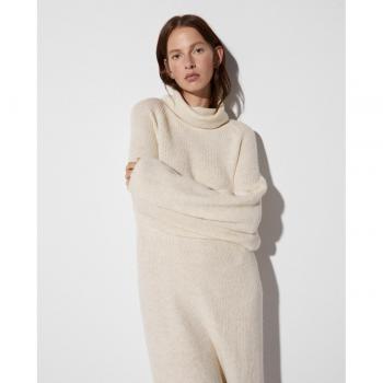 Easy Wear - Vestido punto de cuello vuelto largo