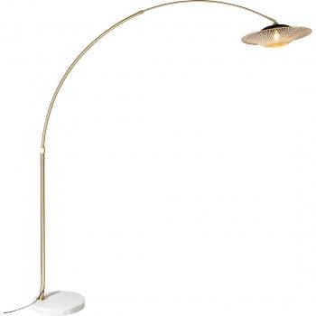 Lámpara de arco moderna blanca con pantalla oriental de bambú 50 cm - XXL Rina