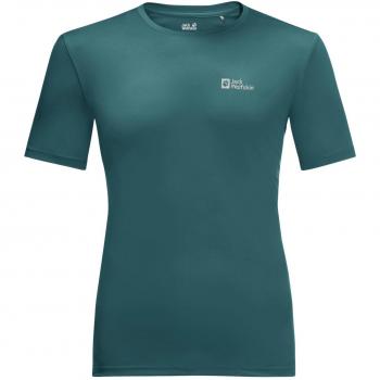 Camiseta técnica Jack Wolfskin Tech Tee M para hombre, color verde oscuro, manga corta