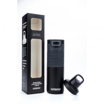 Caja regalo botella termo Kambukka Etna Grip 500ml Black Steel