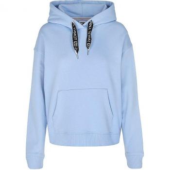 Tommy Jeans Women's Light Blue Logo Drawcord Hoodie XS