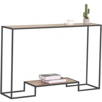 Consola moderna 2 niveles acabado roble 120 cm