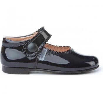 Zapatos tipo Merceditas para Niña Angelitos Modelo 1502 Piel Marino