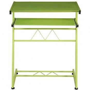 PAME 83936 - Mesa para ordenador de metal y cristal, 75 x 60 x 40 cm, color verde