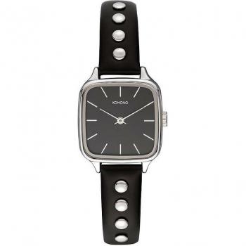 Komono Kate Studs Black Silver Watch - 25/31.7x7x12 mm