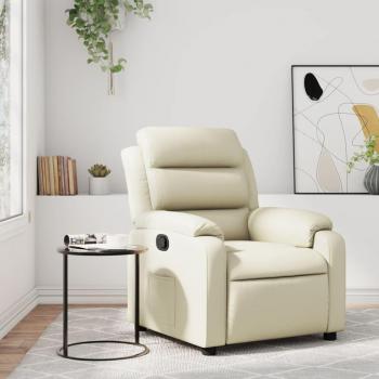 Silla Reclinable Crema Leatherette