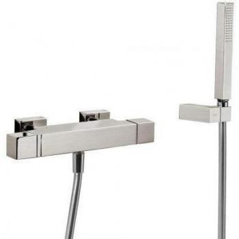 Tres Griferia - Bañera‑Ducha Termostática Con Cascada. Ducha De Mano Anticalcárea Con Soporte Orientable Y Flexo Satin