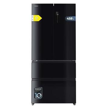 Frigorífico Semi Integrable Bolero CoolMarket F2D 458L con Puerta de Cristal, 190 cm Alto, 83 cm Ancho, Clase D, Ultra Silencioso, Metal FlexCooling, Negro