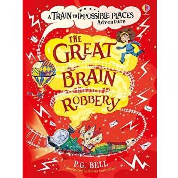Libro The Great Brain Robbery - novela de aventuras, dirigida a jóvenes lectores, escrita por John McNally, con ilustraciones en blanco y negro, 256 páginas, tapa blanda