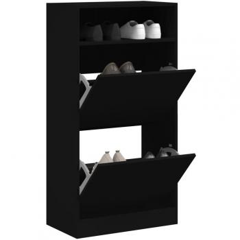 Zapatero Armario Estantería para Zapatos de Madera de Ingeniería Color Blanco, Gris Hormigón y Gris Sonoma 60x34x116 cm